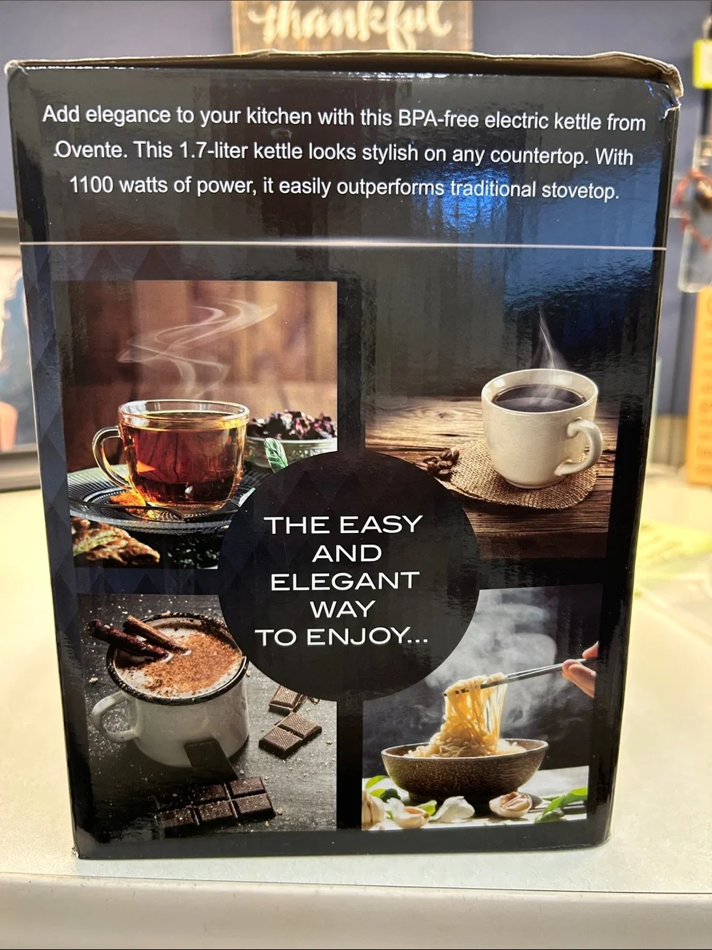 Ovente White Electric Kettle - 1.7L